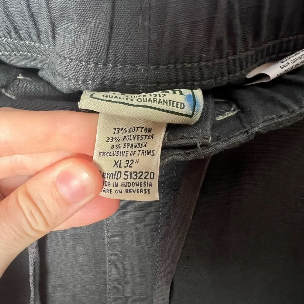 L.L Bean Mens Explorer Ripstop Pants Comfort Waist Tapered XL 32” Gray Gorpcore - Picture 10 of 11